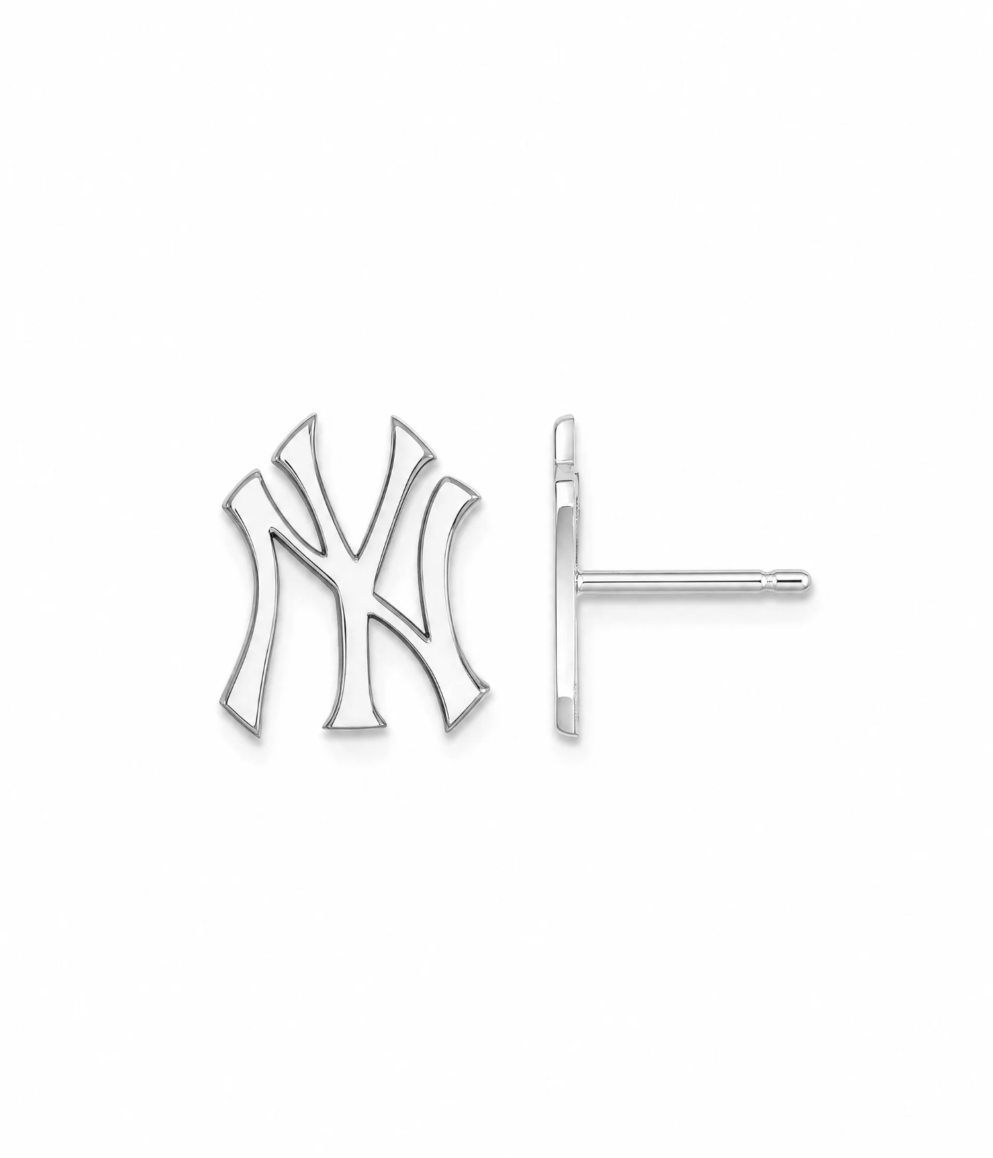 NY Logo Stud Earrings Silver