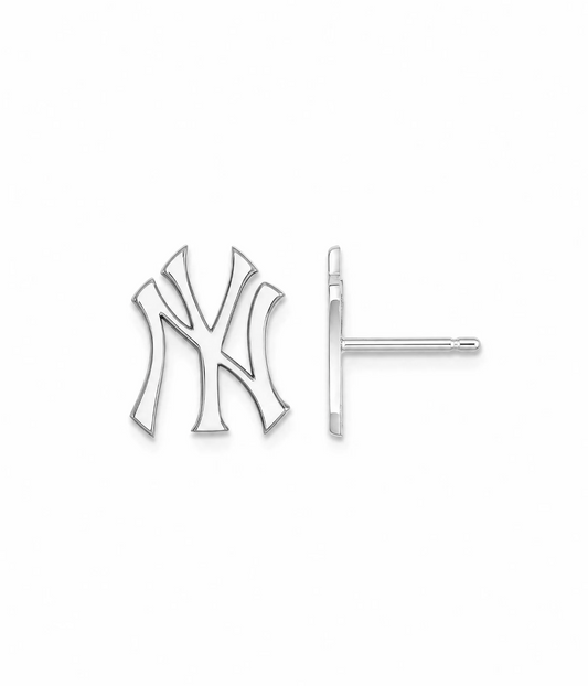 NY Logo Stud Earrings Silver