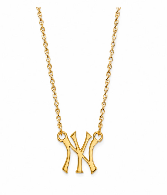NY Logo Loop Necklace Gold