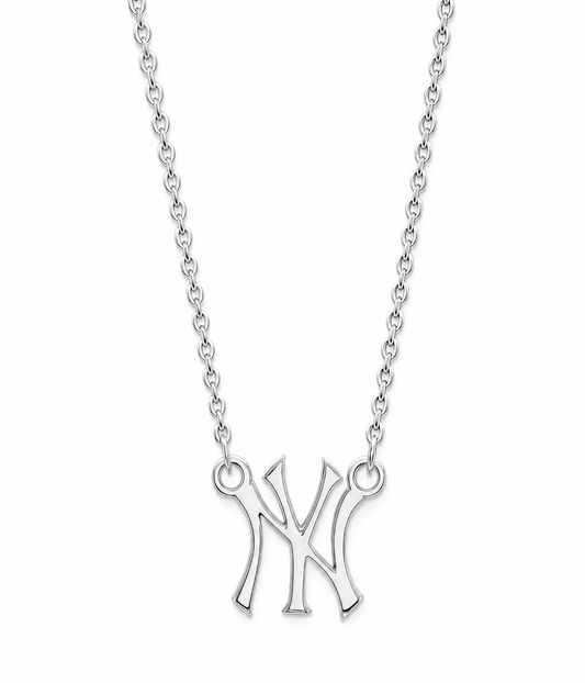 NY Logo Loop Necklace Silver
