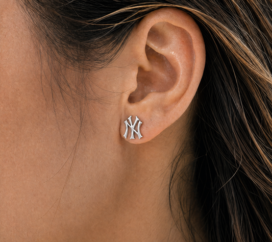 NY Logo Stud Earrings Silver